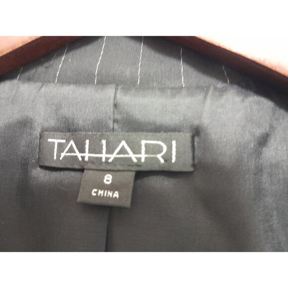 Tahari Womens Double-Breasted Wool Blend Pinstriped Preppy Size 8 Career Blazer - Picture 4 of 4